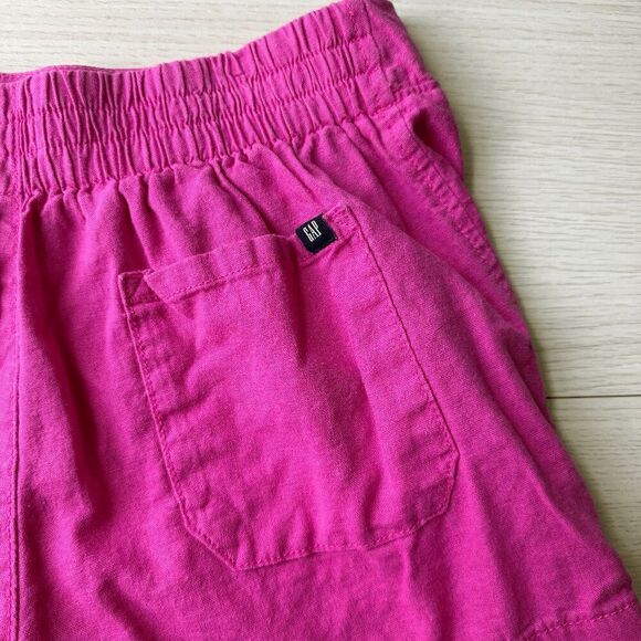 GAP Hot Pink Linen Blend Shorts Relaxed Fit Colorful Pull On Pockets Small - Picture 9 of 9
